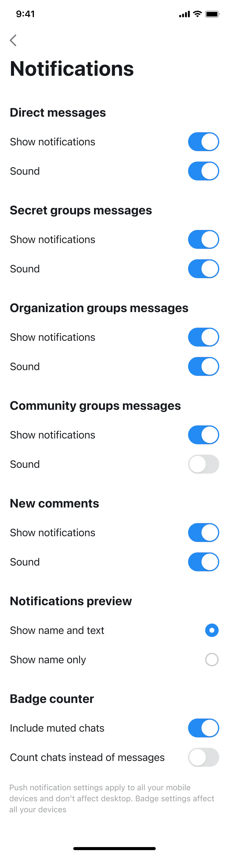 Notifications.